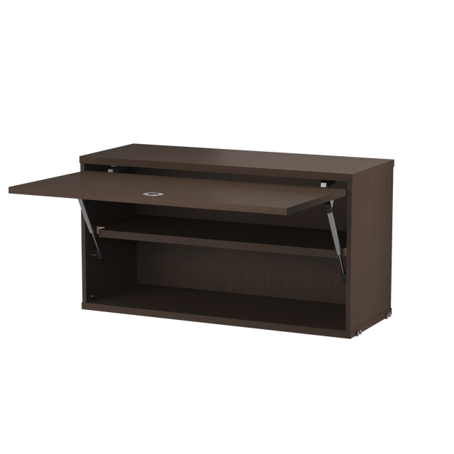 String Regal mit Schrank mit Klapptür in Dunkle Eiche – String Furniture Regalsystem