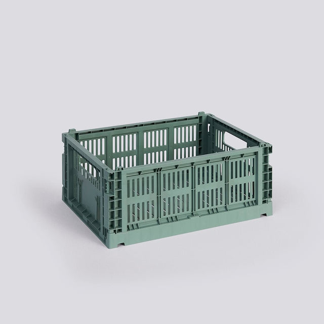 HAY Colour Crate Medium (M) Aufbewahrungsbox in Sage Green (Salbeigrün) – DesignWe.Love