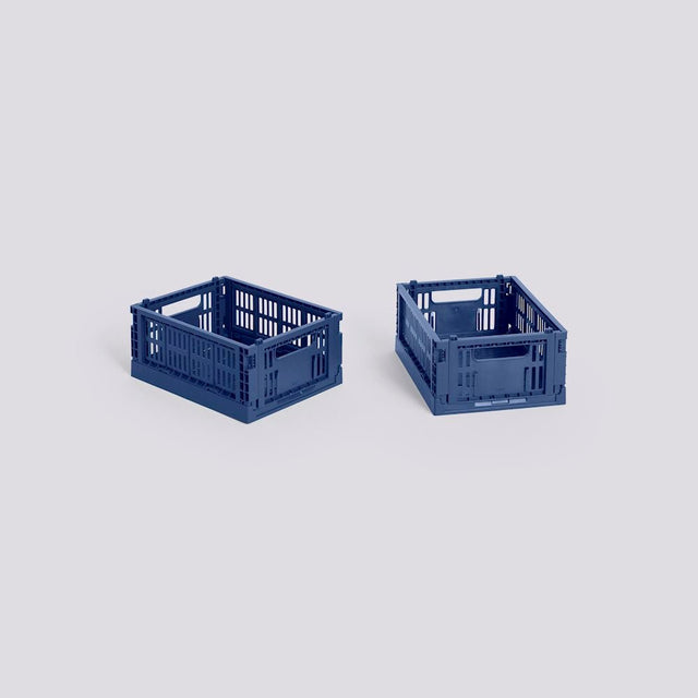 Aufbewahrungsbox Colour Crate Mini 2 - er Set, Dark Blue - HAY - DesignWe.Love