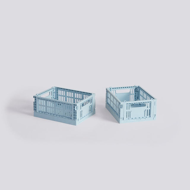 Aufbewahrungsbox Colour Crate Mini 2er Set, Soft Blue - HAY - DesignWe.Love
