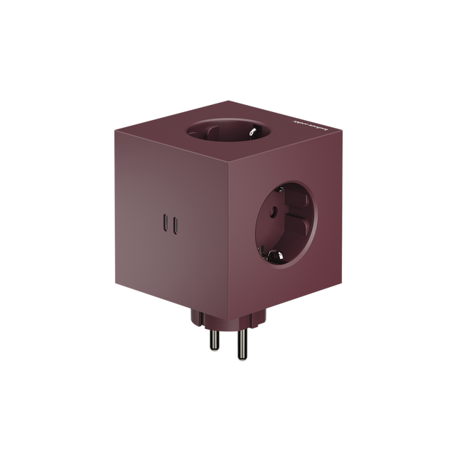 Avolt Square 2 Mulberry Red Bauhaus Archiv Steckdosenleiste USBC