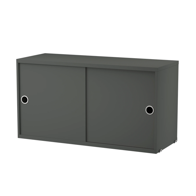 String Schrank mit Schiebetüren 78×30cm Dunkelgrau – Hängeschrank für das String Regal