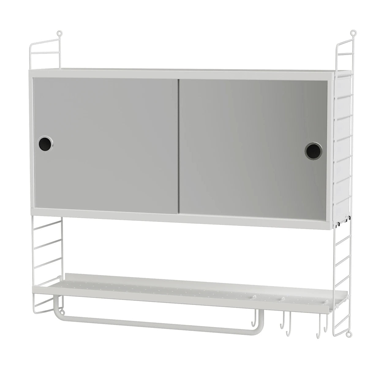 Badezimmer Wandregal Set mit Spiegel Weiß – String Furniture