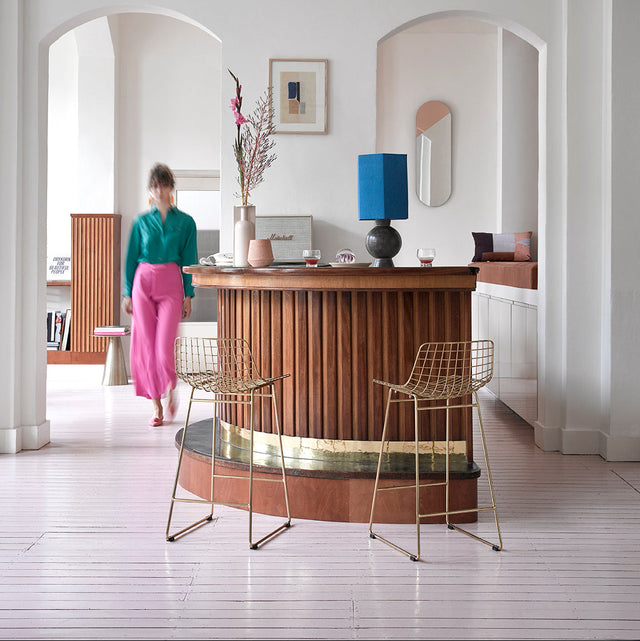 Barhocker Metall Wire Messing - HK Living