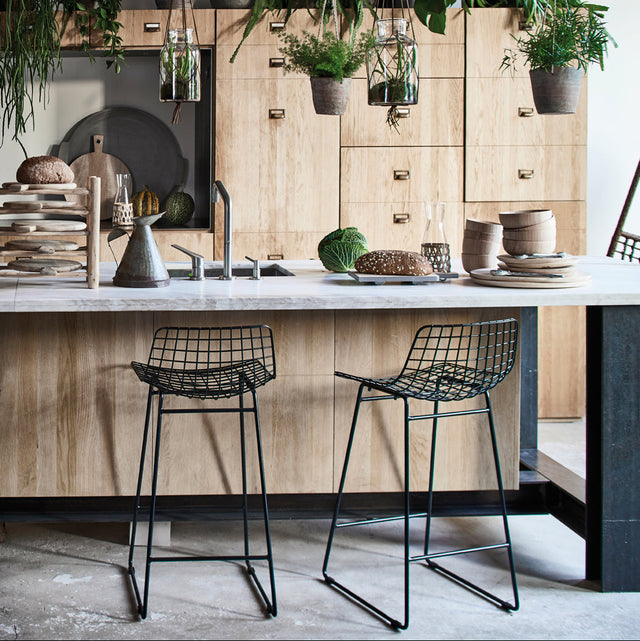 Barstuhl Metall Wire schwarz - HK Living