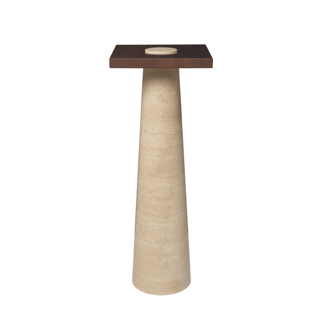 Beistelltisch Grova Pedestal - Travertine - Ferm Living - DesignWe.Love