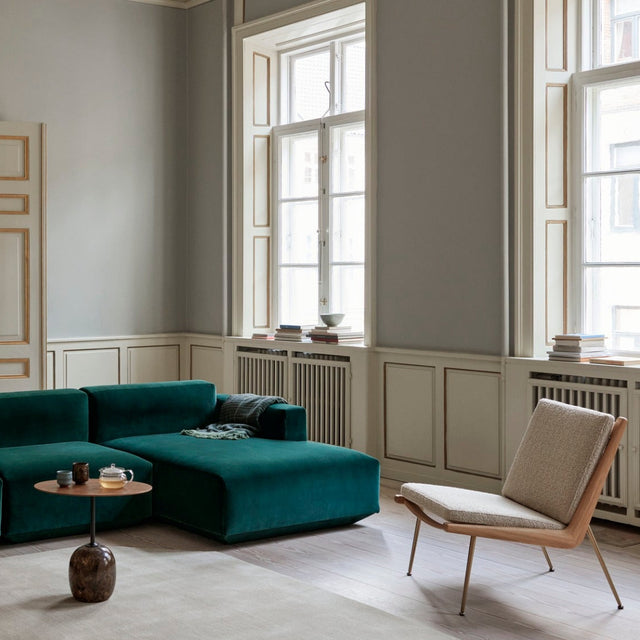 Beistelltisch Lato LN9 oval Lacquered Walnut/Emperador - &Tradition