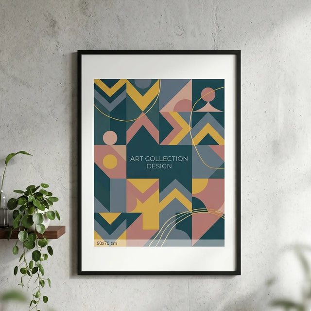 Bilderrahmen Schwarz 50x70 Wandgestaltung mit grafischem Poster 