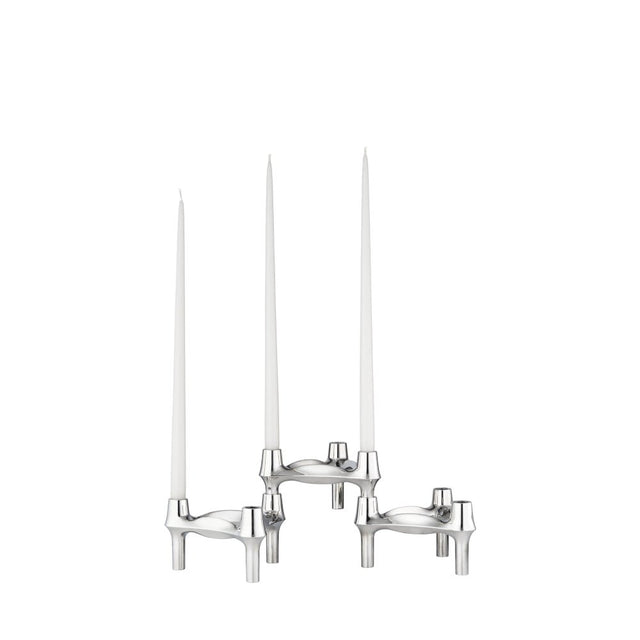 BMF Kerzenhalter 3er Set Chrom - Stoff Nagel - DesignWe.Love
