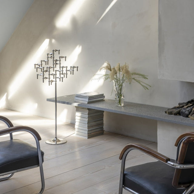 Bodenständer für Kerzenhalter Chrome - Stoff Nagel - DesignWe.Love