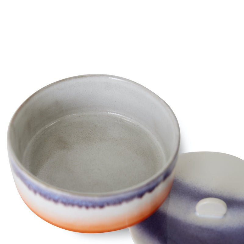 HKliving 70s Ceramics Bonbon Schale Mauve – Keramik mit Deckel –