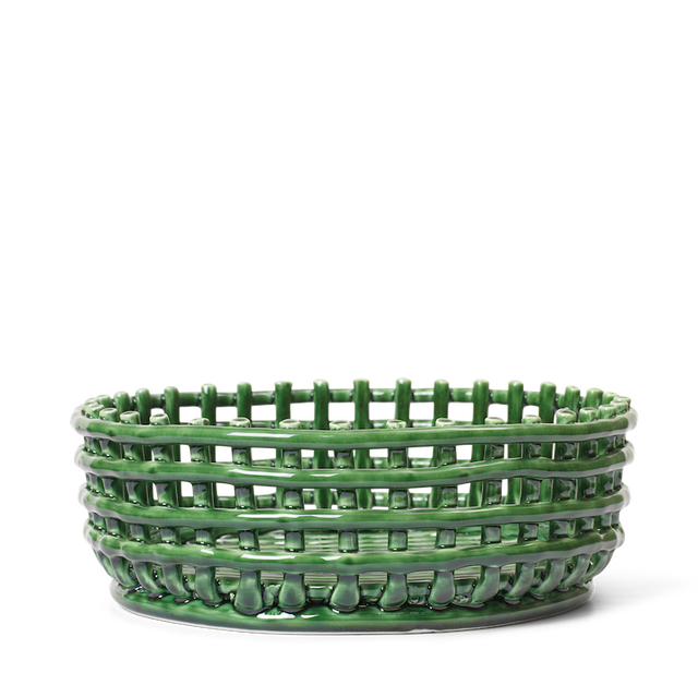 Ceramic Basket Centerpiece Grün - ferm LIVING - DesignWe.Love