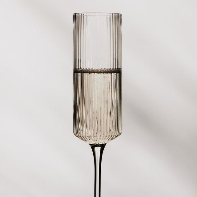 Champagnergläser Flute Ripple klar (2er Set) - ferm LIVING
