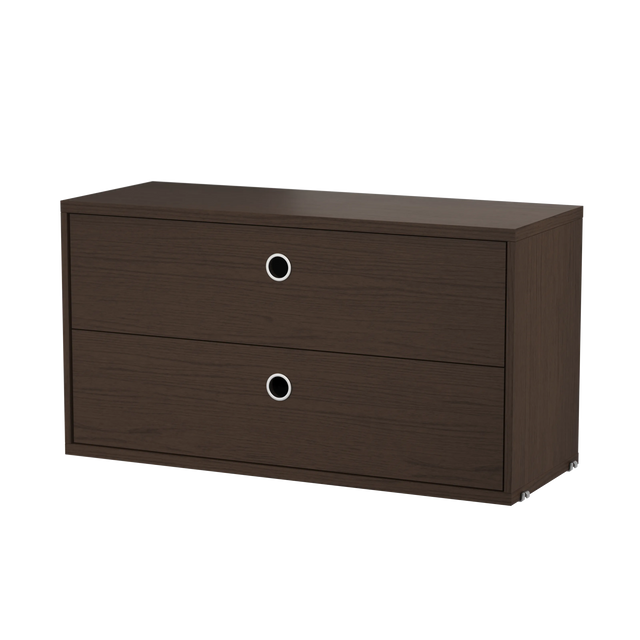 String Schubladenschrank 78×30cm Dunkle Eiche – Schubladenelement für das String Regal