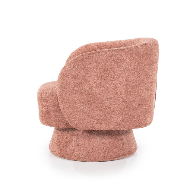 Drehbarer Loungesessel Balou Bouclé Terrakotta - By Boo