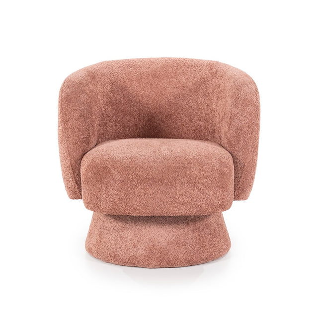 Drehbarer Loungesessel Balou Bouclé Terrakotta - By Boo