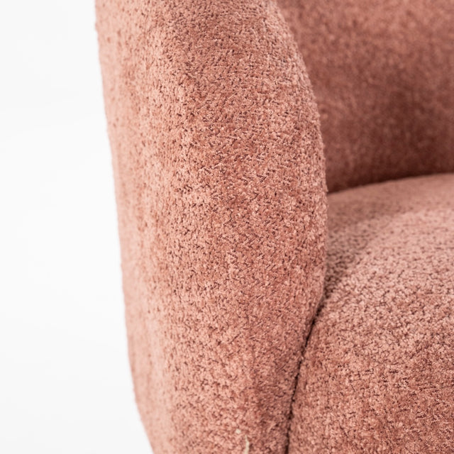 Drehbarer Loungesessel Balou Bouclé Terrakotta - By Boo