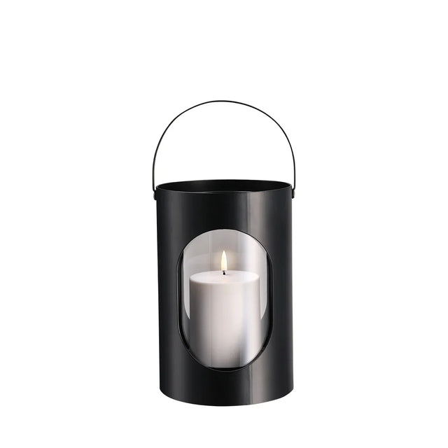 Light House Laterne aus Aluminium und Glas Medium (16,5 × 24 cm) Schwarz freigestellt von EKTA Living