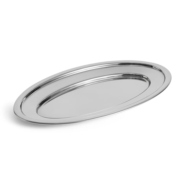 HAY Essential Steel Ovale Schale Gross  aus poliertem Edelstahl, Freisteller