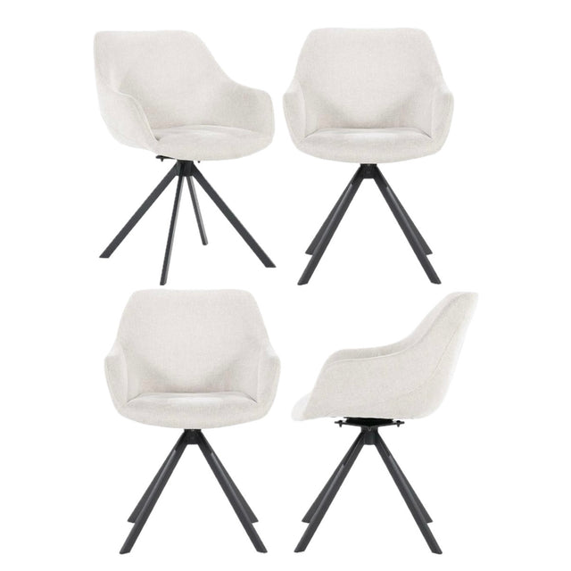 Esszimmerstuehle 4er Set Mamé in Houston Beige - Eleonora