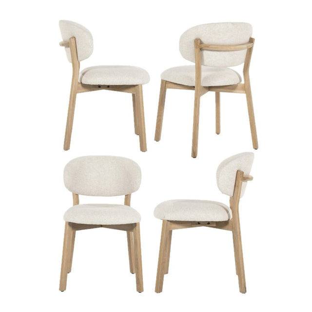 Esszimmerstuehle 4er Set Mikky Beige Polster - Eleonora - DesignWe.Love