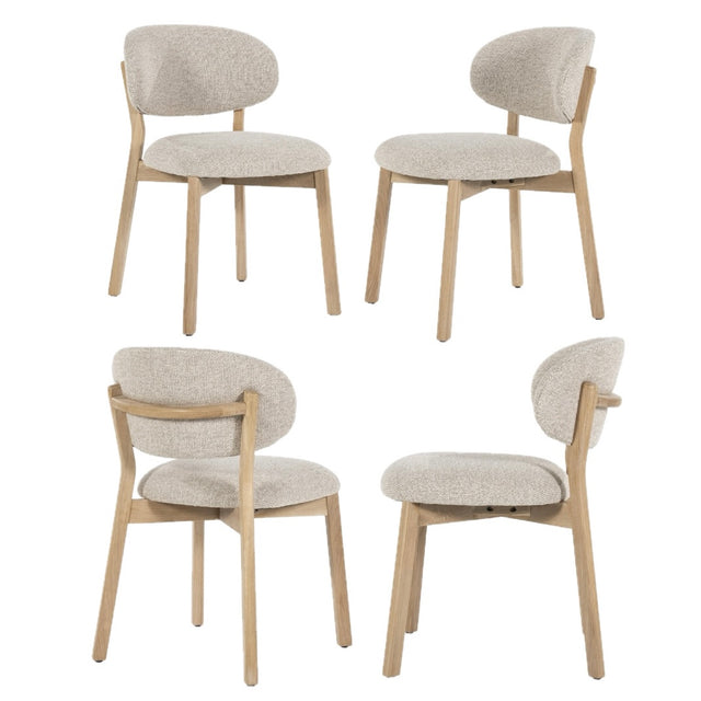Esszimmerstuehle 4er Set Mikky Taupe Polster - Eleonora