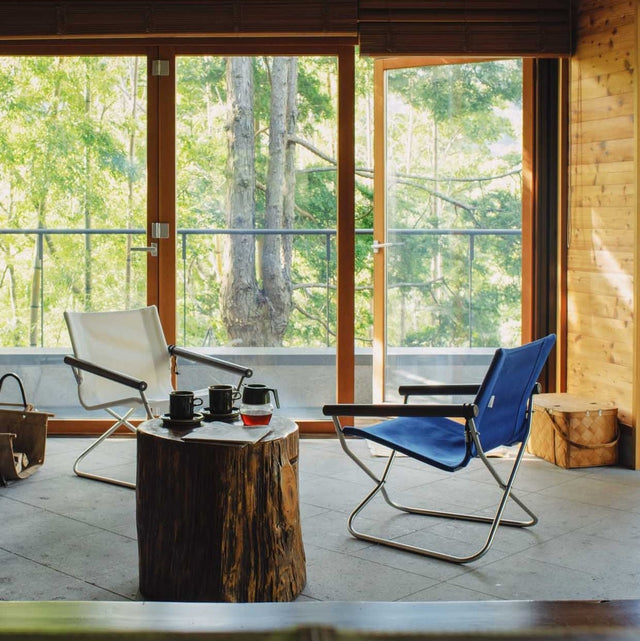 Faltstuhl Nychair X 80 Blau/Dunkelbraun - Nychair X - DesignWe.Love