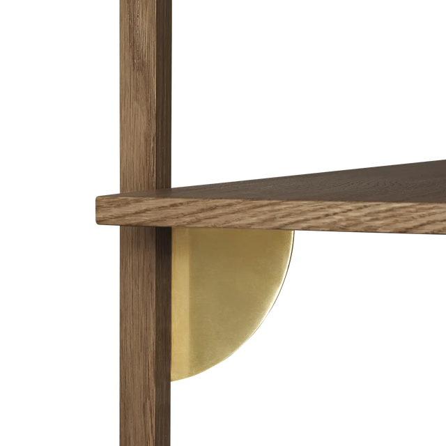 ferm LIVING Sector Shelf  Wandregal aus Eiche geräuchert mit poliertem Messing