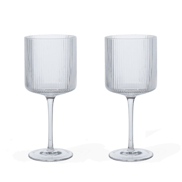 Gläser für Rotwein Ripple, 2er Set klar - ferm LIVING
