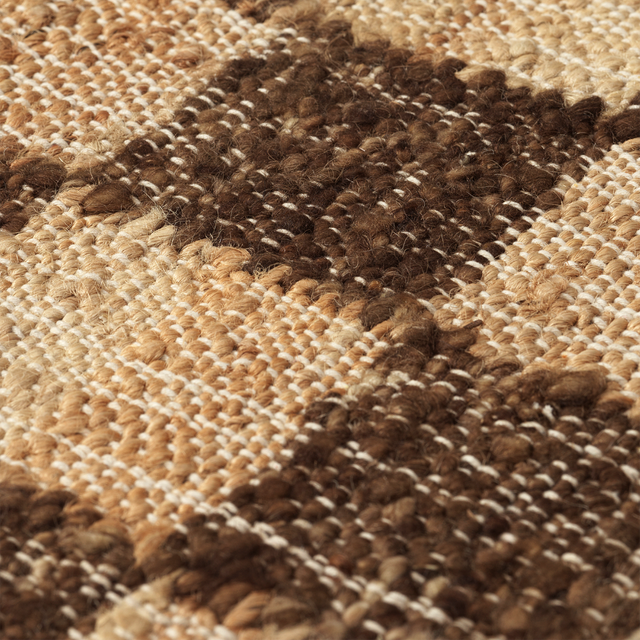 Teppich Check aus Wolle und Jute Coffee/Natur 140x200cm - ferm LIVING