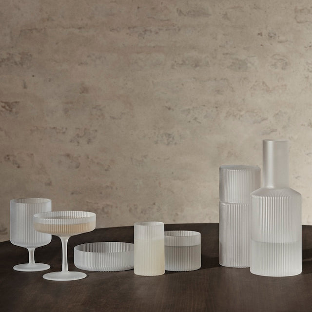 Weingläser Ripple Frosted 2er Set - ferm LIVING