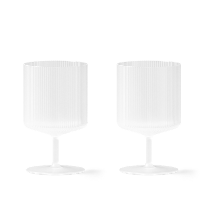 Weingläser Ripple Frosted 2er Set - ferm LIVING