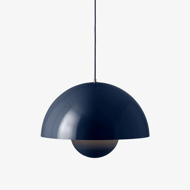 Flowerpot VP2 Pendelleuchte Steel Blue Ø 50 cm von &Tradition – große Hängelampe von Verner Panton