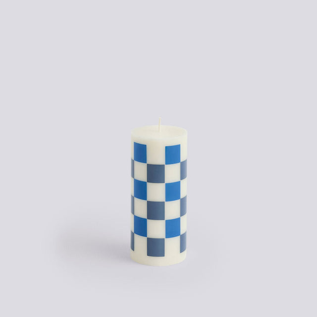 Column Candle Stumpenkerze Small Off-White Blue - HAY