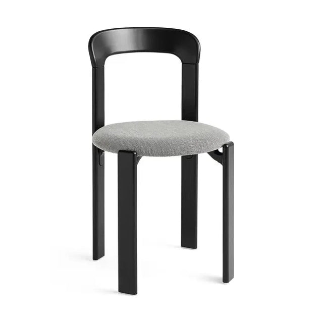 HAY Rey Chair Stuhl Deep Black mit gepolsterter Sitzfläche