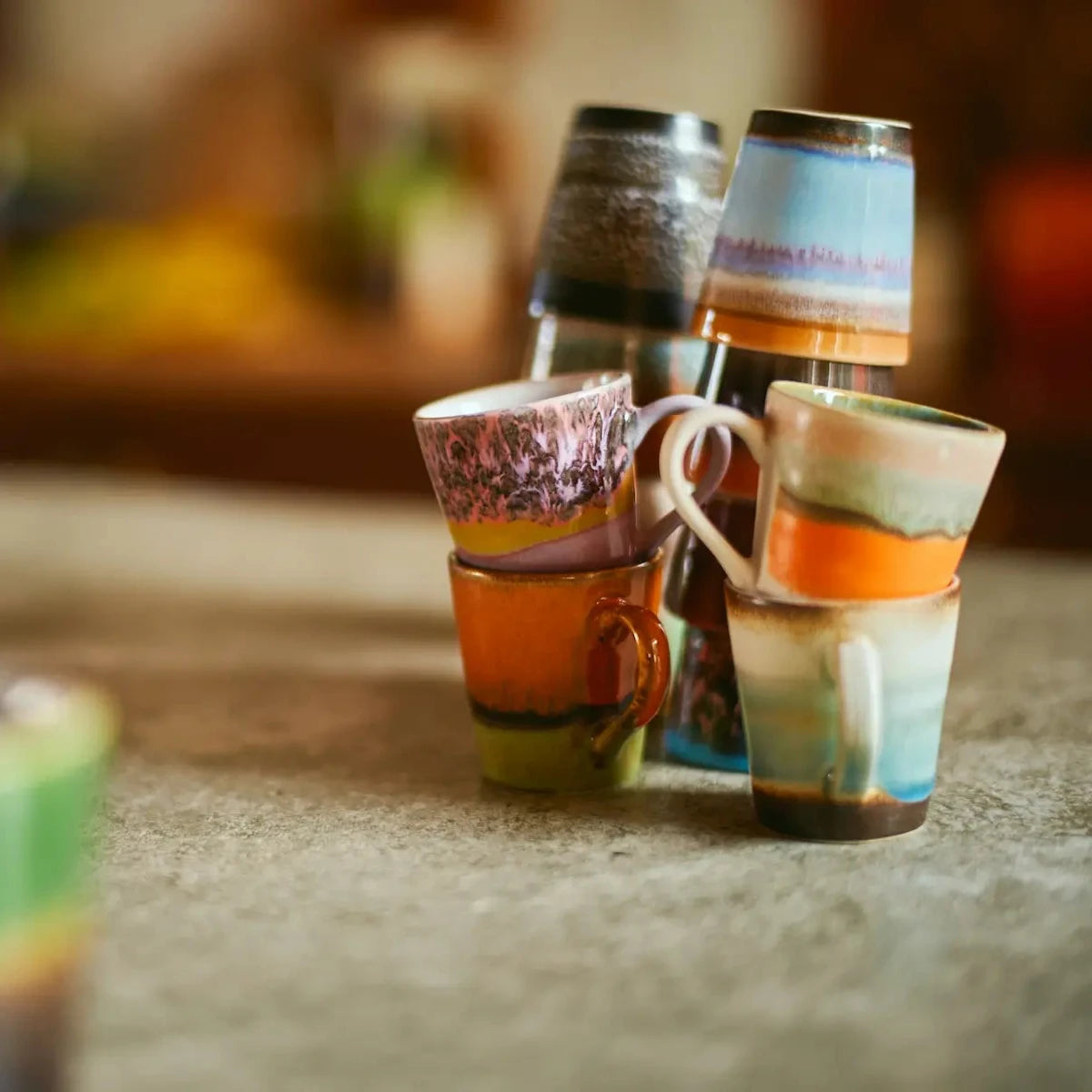 HK Living Espresso Tassen Retro 4er Set