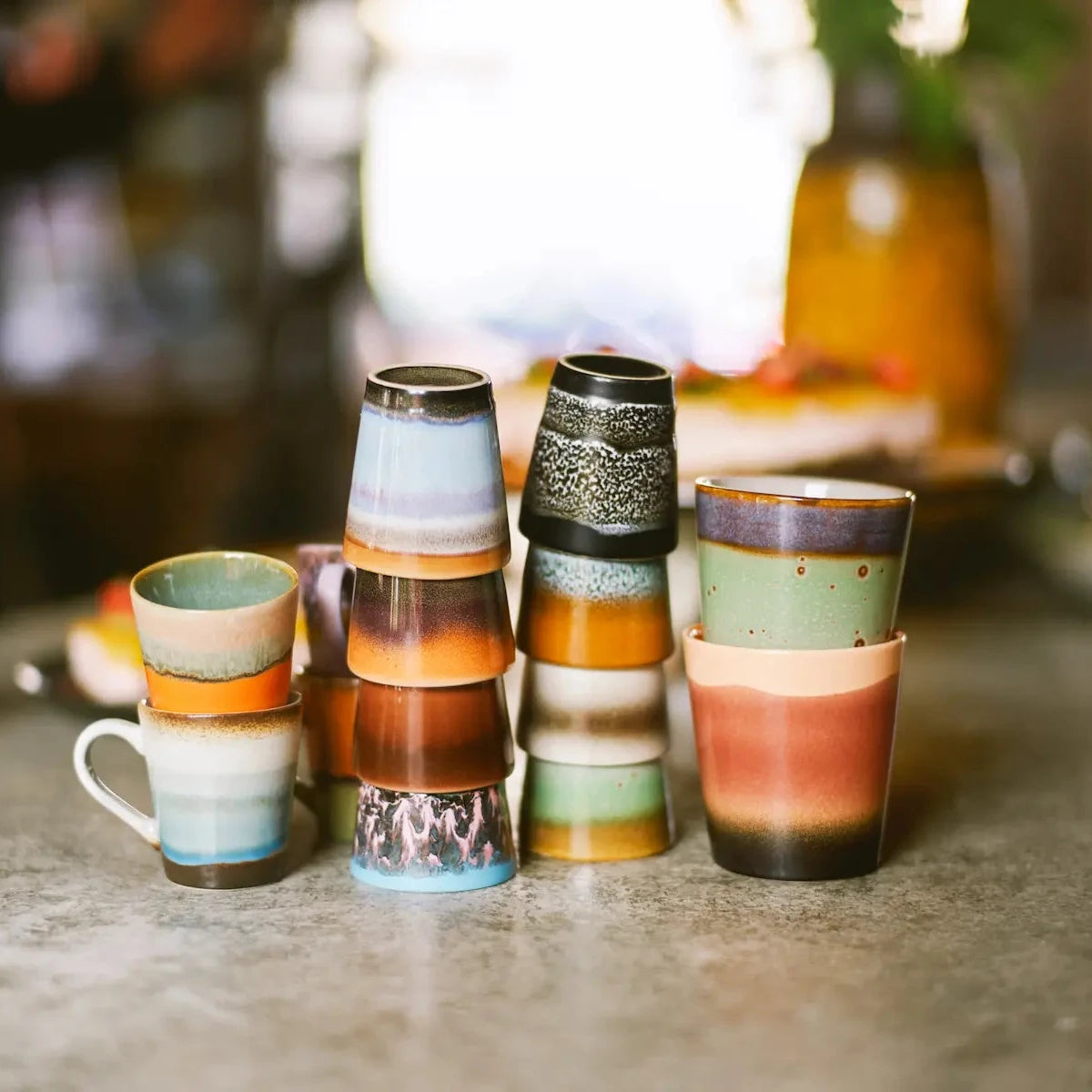 HK Living Espresso Tassen Retro 4er Set