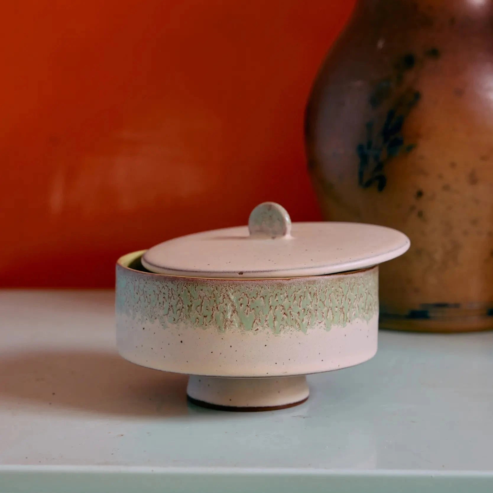 HKliving 70s Ceramics Bonbon Schale Slush – Keramik mit Deckel –