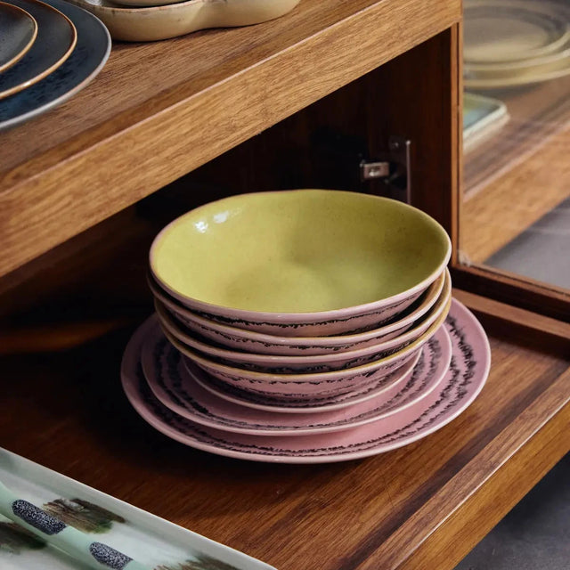 HKliving 70s Ceramics Dinner Plate Bubble – Buntes Geschirr für den Esstisch
