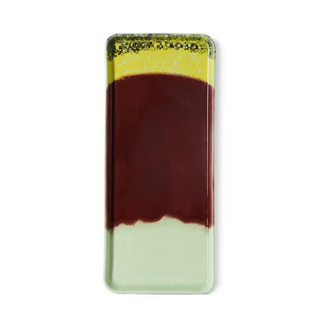 HKliving 70s Ceramics Kuchenplatte Cherry – Stoneware 31,5×13,5 cm, tiefes Kirschrot, layered Glasur, KST0226