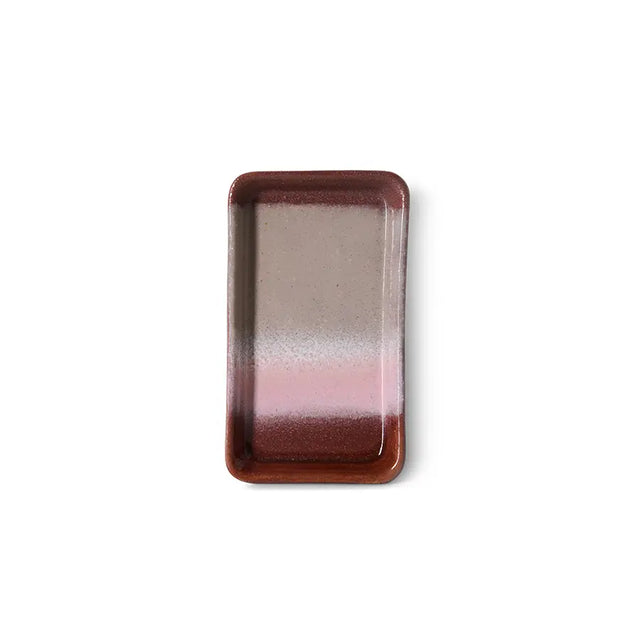 HKliving 70s Ceramics XS Tablett Bloom – Stoneware 13,6×7,7 cm, weicher Farbübergang, handglasiert, KST0222
