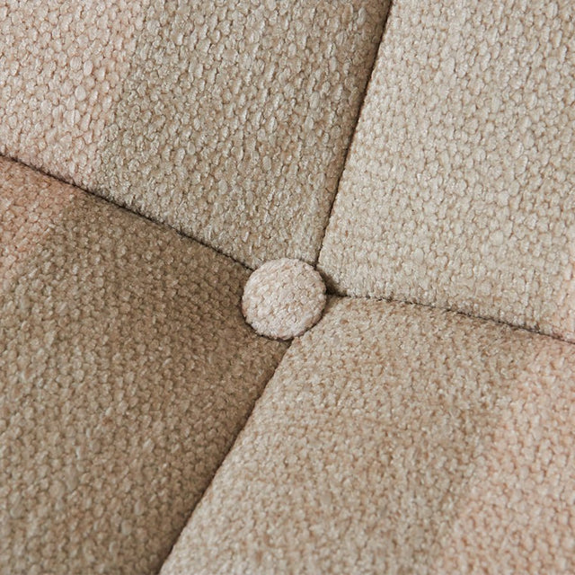 HKliving Lazy Lounge Bench Lodge – Detailaufnahme des mehrfarbig gestreiften Stoffbezugs