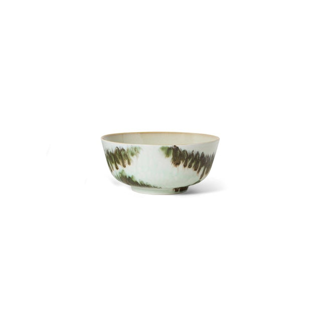 HKliving Ramen Schüssel Minimalist Grün-Braun einzeln – 70s Ceramics Ramen Bowl aus Keramik, Ø 19 cm