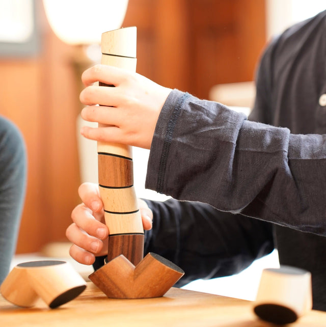 Holzbausteine LOGGOS- Set M Buche/Nuss  - Frechling