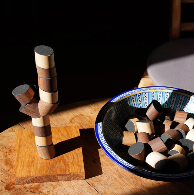 Holzbausteine LOGGOS- Set M Buche/Nuss  - Frechling