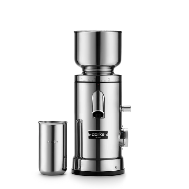 Kaffeemuehle mit Scheibenmahlwerk Edelstahl - Aarke