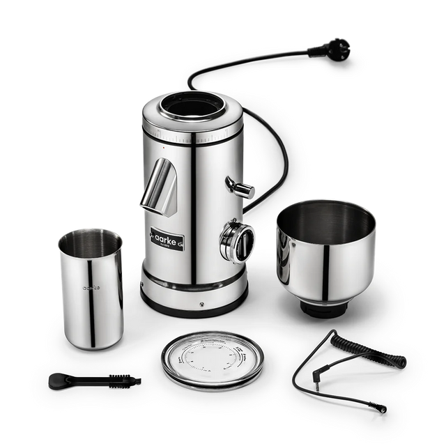 Kaffeemuehle mit Scheibenmahlwerk Edelstahl - Aarke
