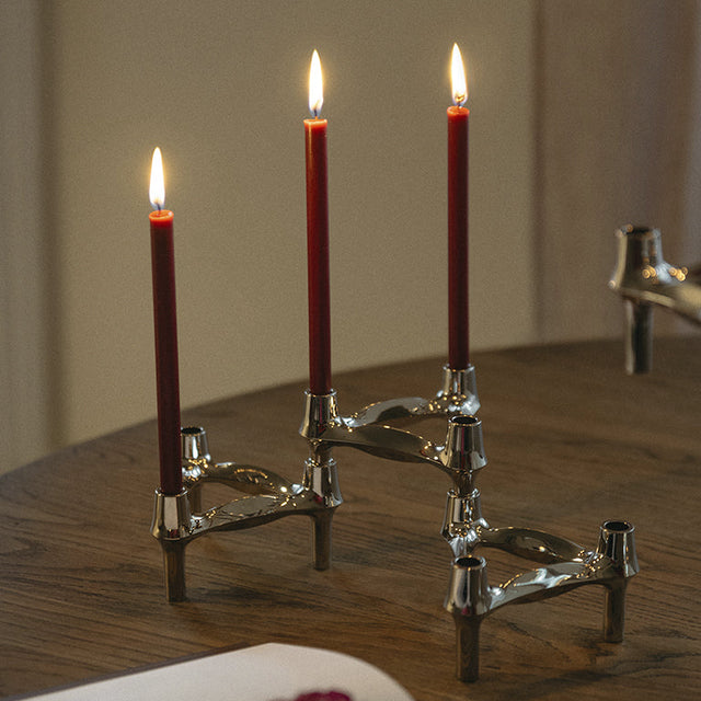 Kerzen im 12er Set Ø 1,3 cm - Stoff Nagel