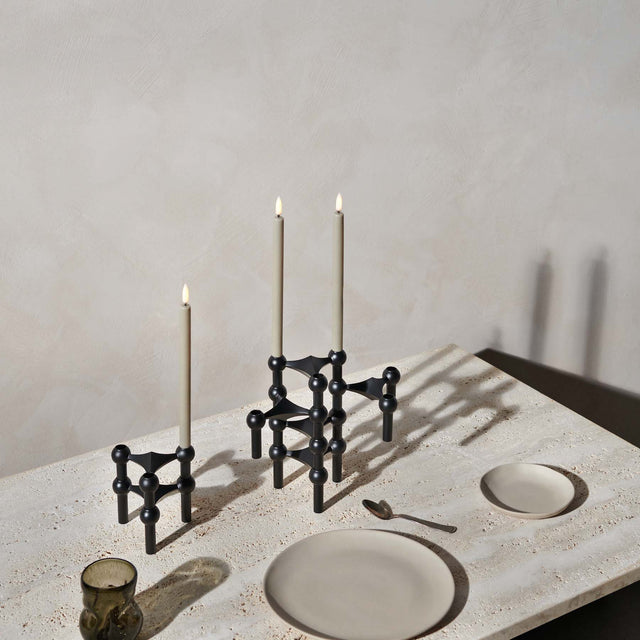 Kerzenhalter 3er Set schwarz - Stoff Nagel - DesignWe.Love