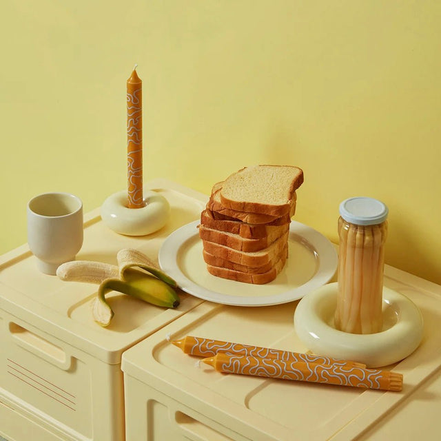 Kerzenhalter aus Keramik BOB Gelb Small - Studio About - DesignWe.Love